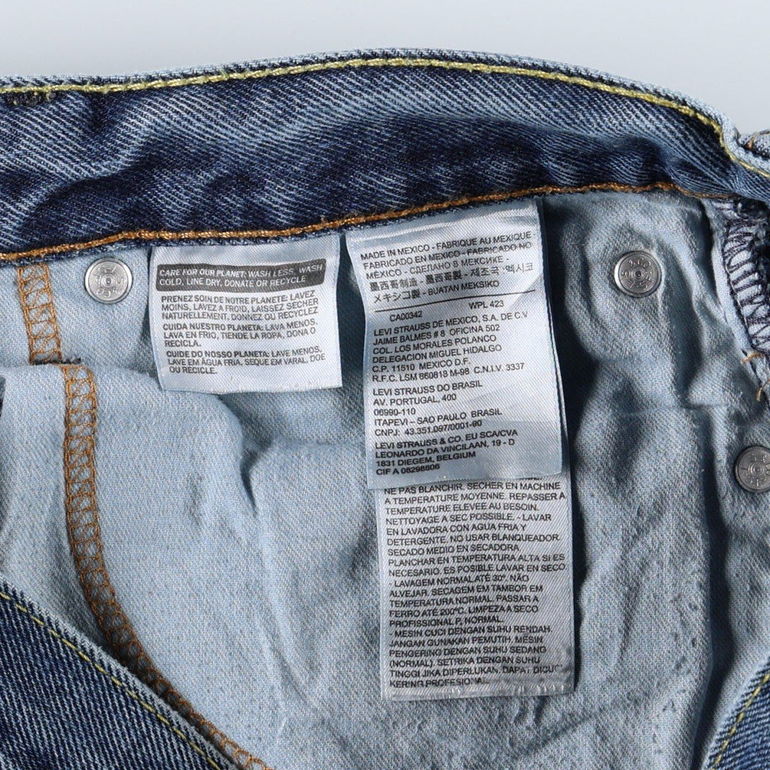 Levi's tapered denim pants for men, size w34 cotton blue type Vintage Second Hand