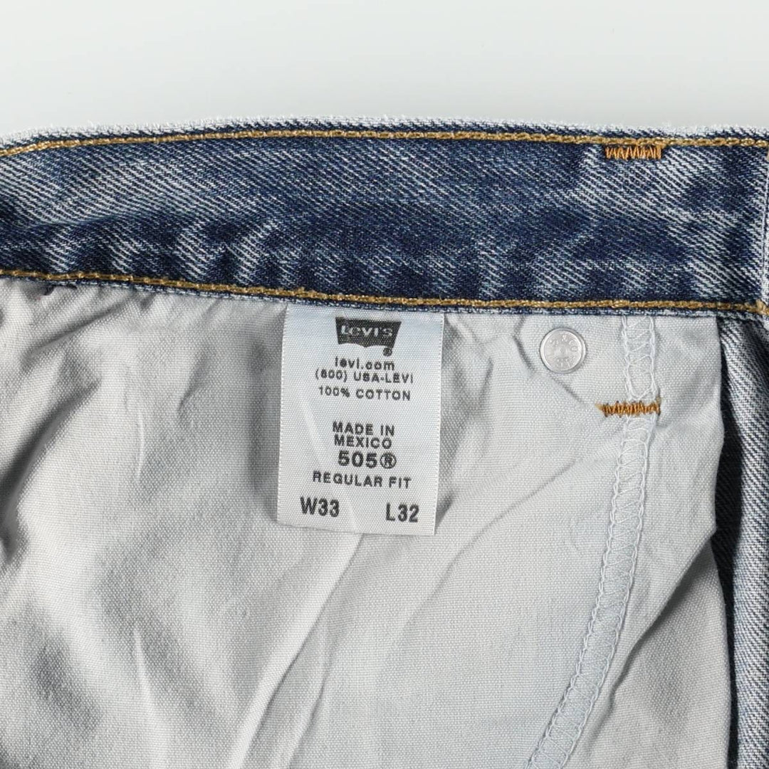 Levi's 505 REGULAR FIT tapered denim pants for men, size w32 cotton blue type Vintage Second Hand