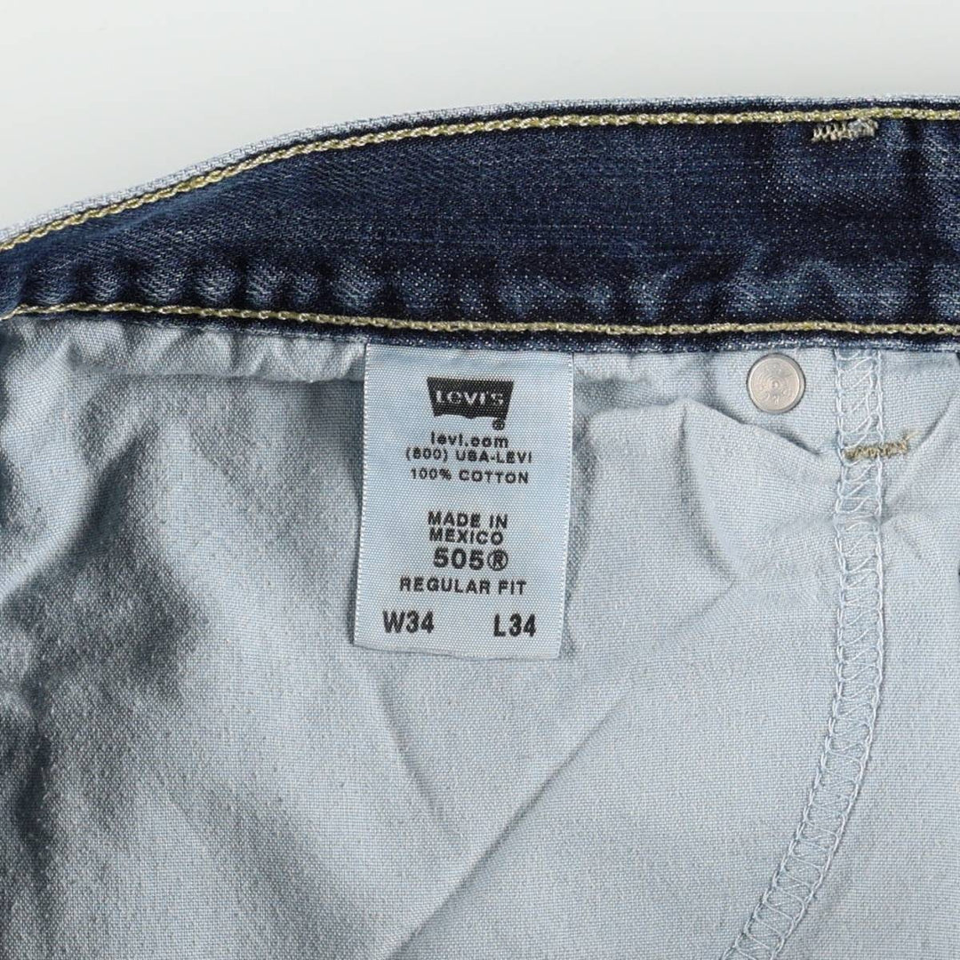 Levi's 505 REGULAR FIT tapered denim pants for men, size w34 cotton blue type Vintage Second Hand