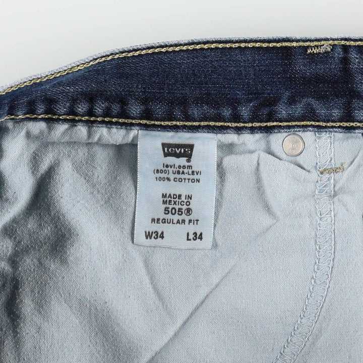 Levi's 505 REGULAR FIT tapered denim pants for men, size w34 cotton blue type Vintage Second Hand