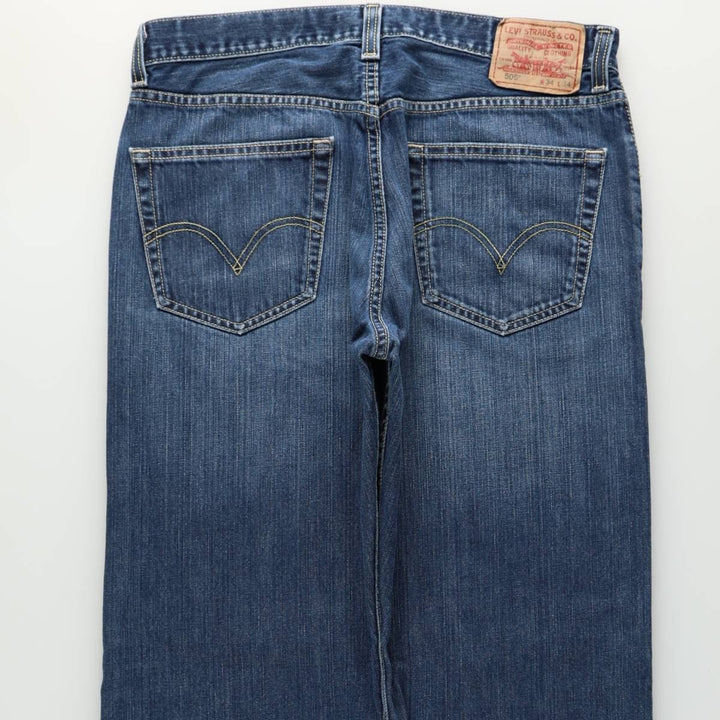 Levi's 505 REGULAR FIT tapered denim pants for men, size w34 cotton blue type Vintage Second Hand