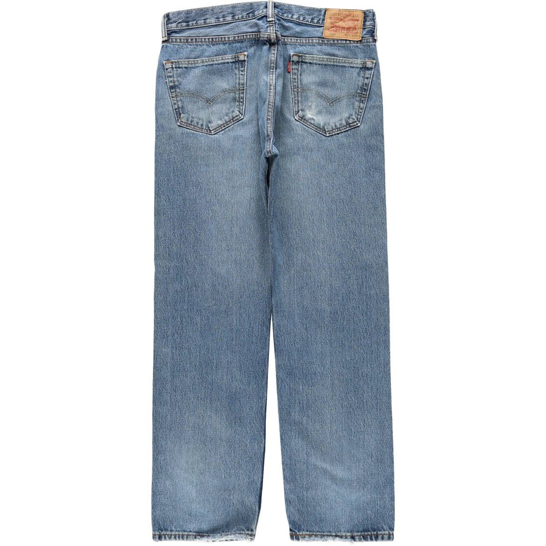 Levi's 505 tapered denim pants for men, size W34 cotton blue type Vintage Second Hand