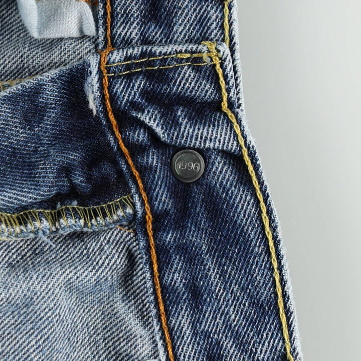 Levi's 505 tapered denim pants for men, size W34 cotton blue type Vintage Second Hand