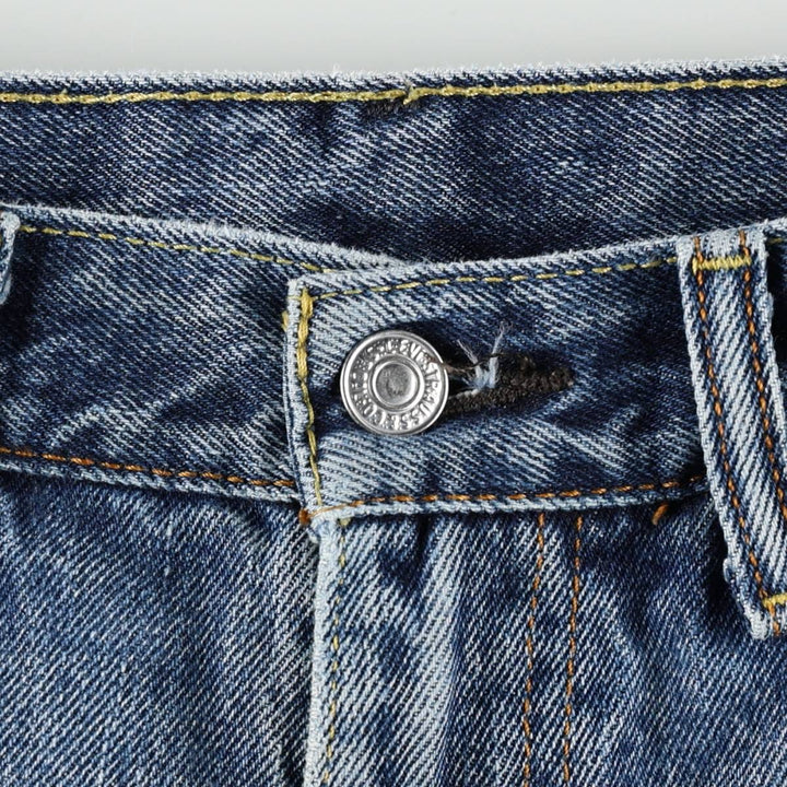 Levi's 505 tapered denim pants for men, size W34 cotton blue type Vintage Second Hand