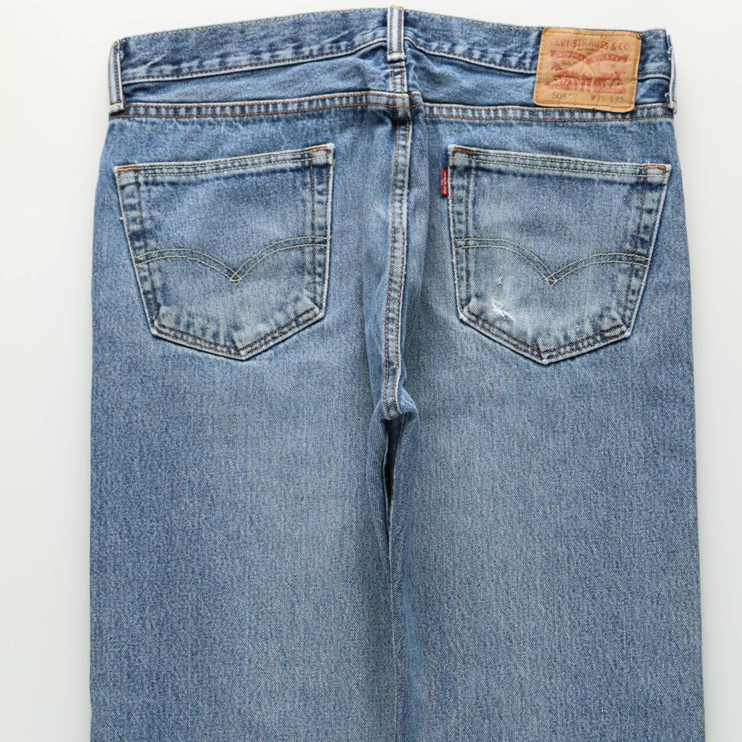 Levi's 505 tapered denim pants for men, size W34 cotton blue type Vintage Second Hand