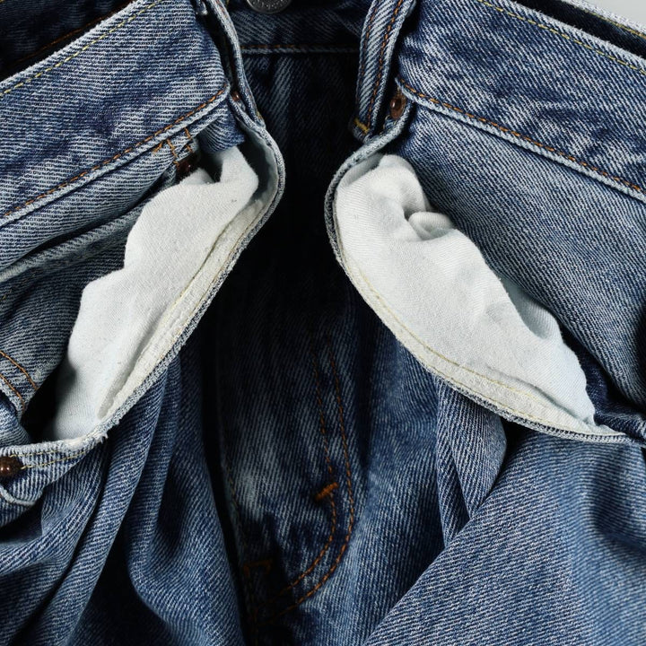Levi's 505 tapered denim pants for men, size W34 cotton blue type Vintage Second Hand