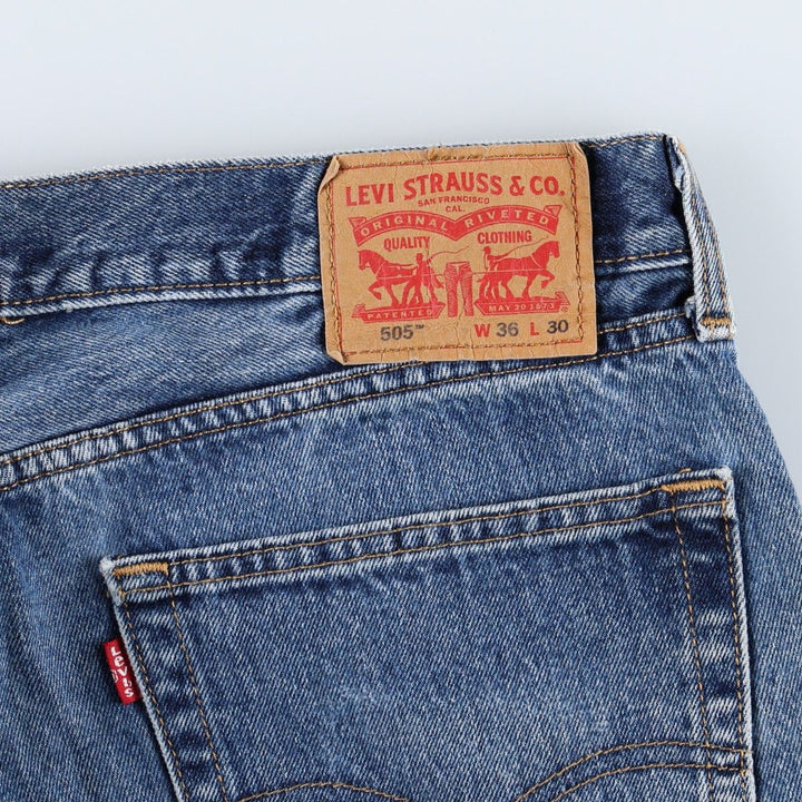 Levi's 505 tapered denim pants for men, size w37 cotton blue type Vintage Second Hand