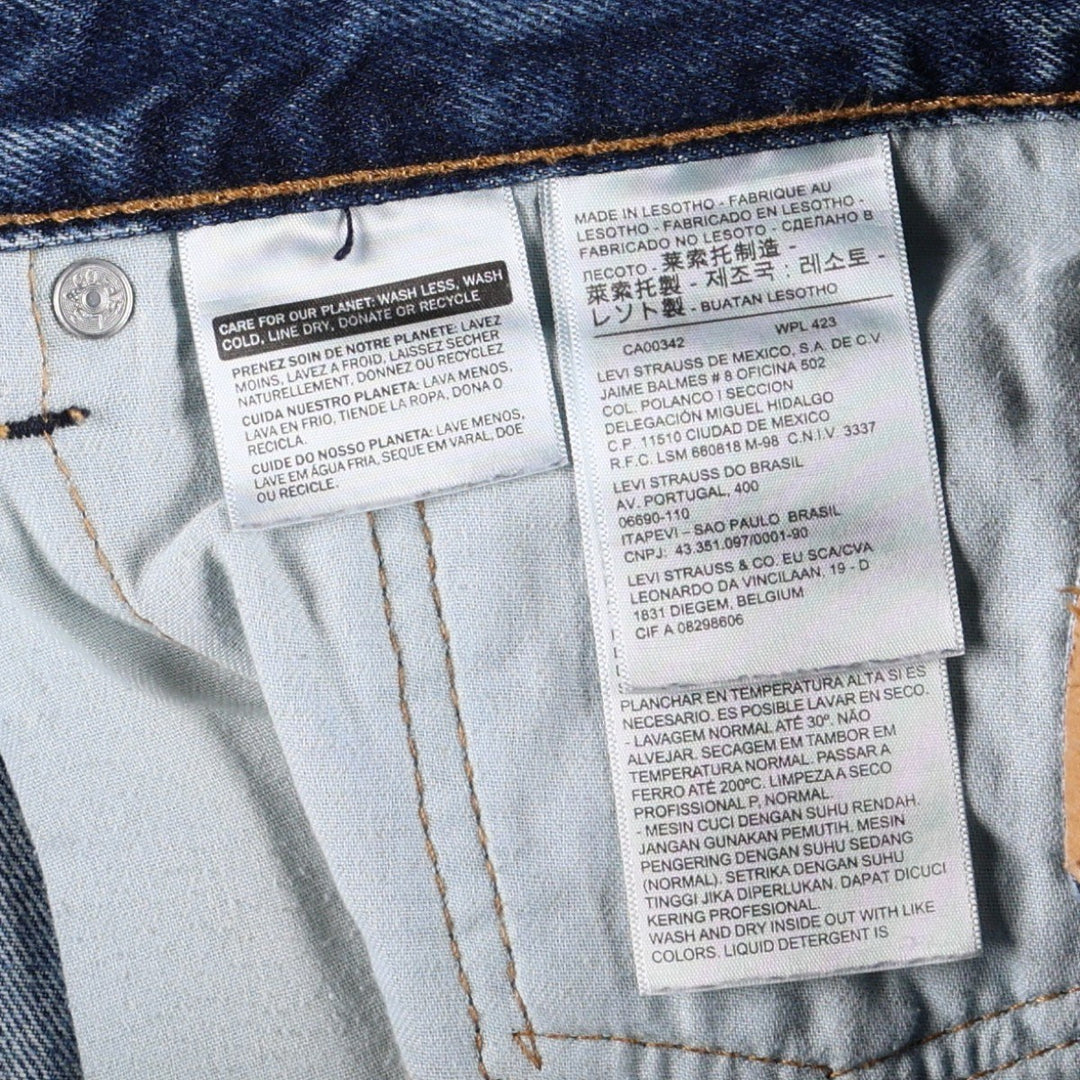 Levi's 505 tapered denim pants for men, size w37 cotton blue type Vintage Second Hand