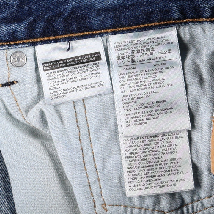 Levi's 505 tapered denim pants for men, size w37 cotton blue type Vintage Second Hand