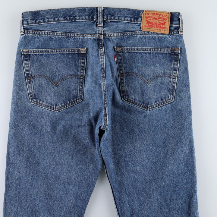 Levi's 505 tapered denim pants for men, size w37 cotton blue type Vintage Second Hand