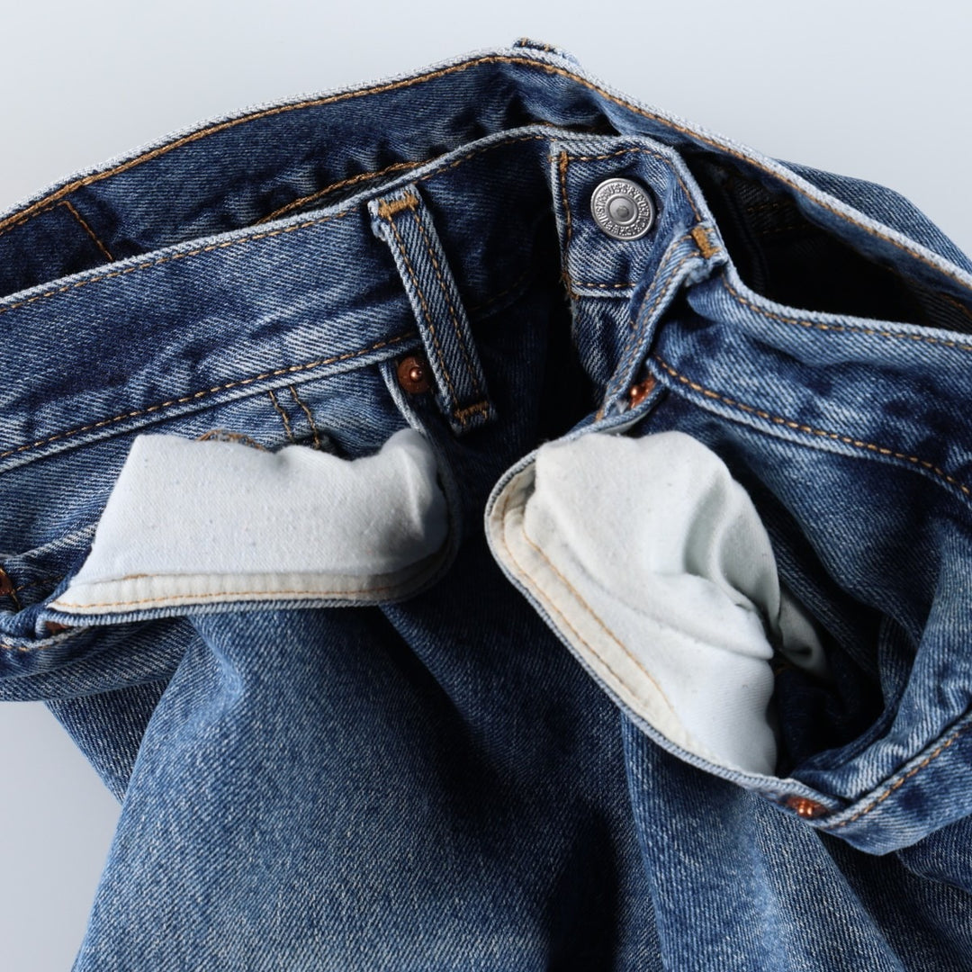 Levi's 505 tapered denim pants for men, size w37 cotton blue type Vintage Second Hand