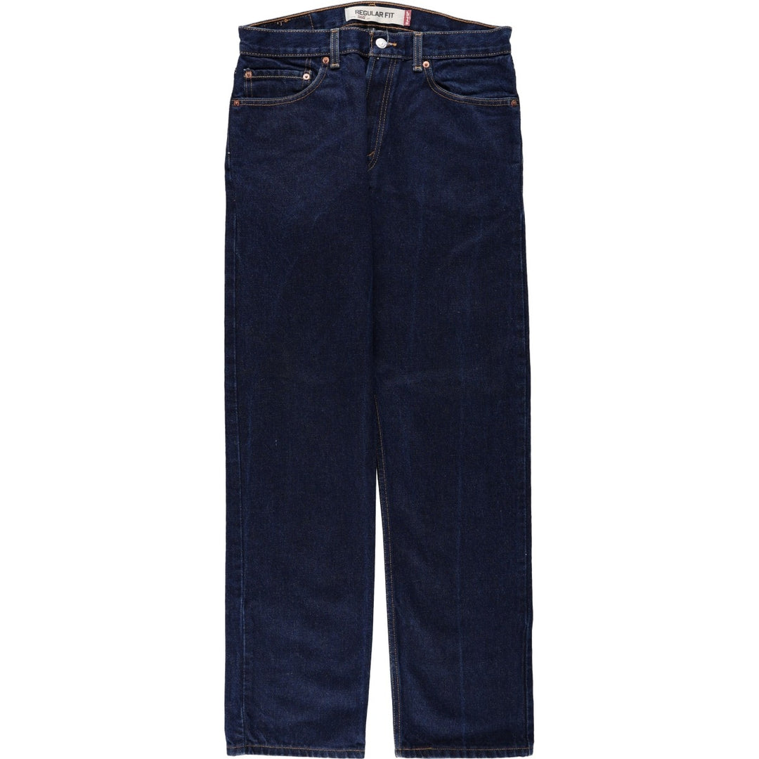Dark navy Levi's 505 Regular Fit Tapered Denim Pants, Men's W33 equivalent. cotton Navy blue Vintage Second Hand