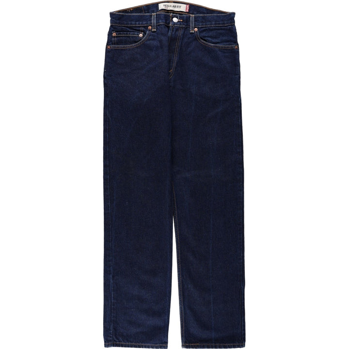 Dark navy Levi's 505 Regular Fit Tapered Denim Pants, Men's W33 equivalent. cotton Navy blue Vintage Second Hand