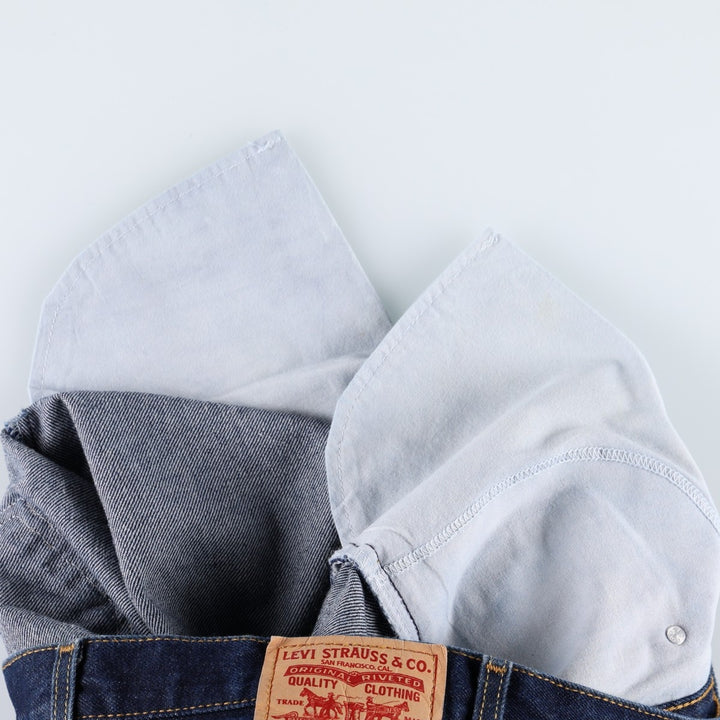 Dark navy Levi's 505 Regular Fit Tapered Denim Pants, Men's W33 equivalent. cotton Navy blue Vintage Second Hand