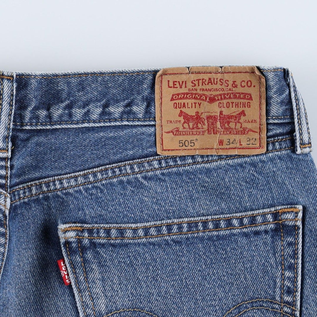 Levi's 505 STRAIGHT FIT tapered denim pants for men, size w36 cotton blue type Vintage Second Hand