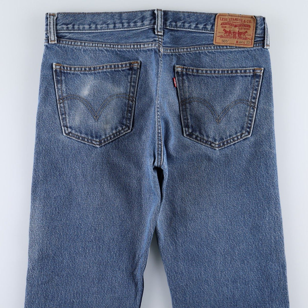 Levi's 505 STRAIGHT FIT tapered denim pants for men, size w36 cotton blue type Vintage Second Hand