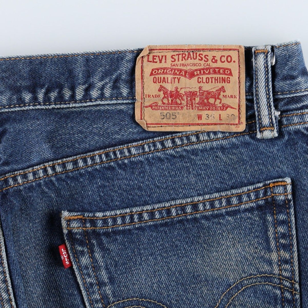 Levi's 505 STRAIGHT FIT tapered denim pants for men, size w37 cotton blue type Vintage Second Hand