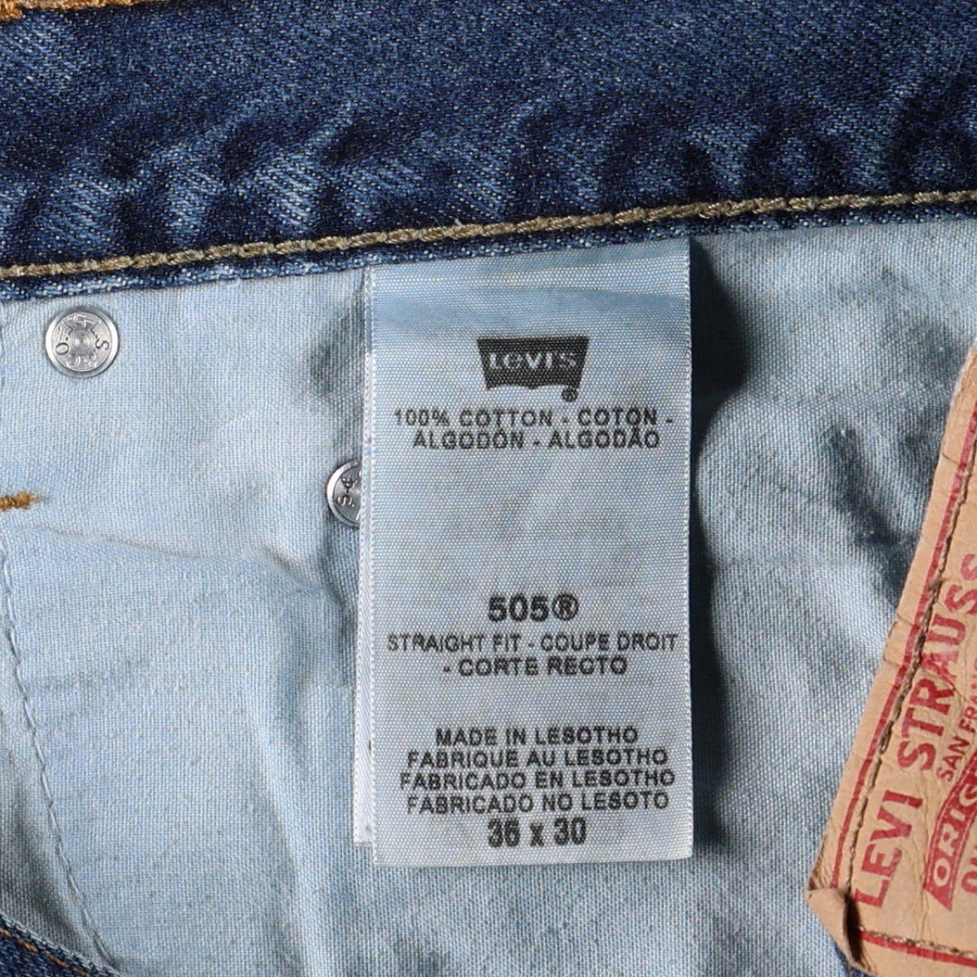 Levi's 505 STRAIGHT FIT tapered denim pants for men, size w37 cotton blue type Vintage Second Hand