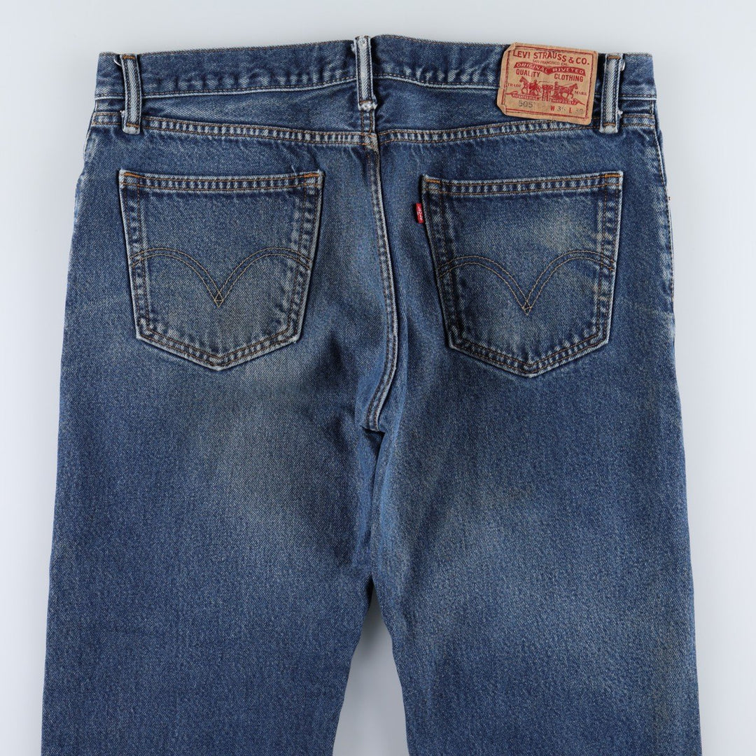 Levi's 505 STRAIGHT FIT tapered denim pants for men, size w37 cotton blue type Vintage Second Hand
