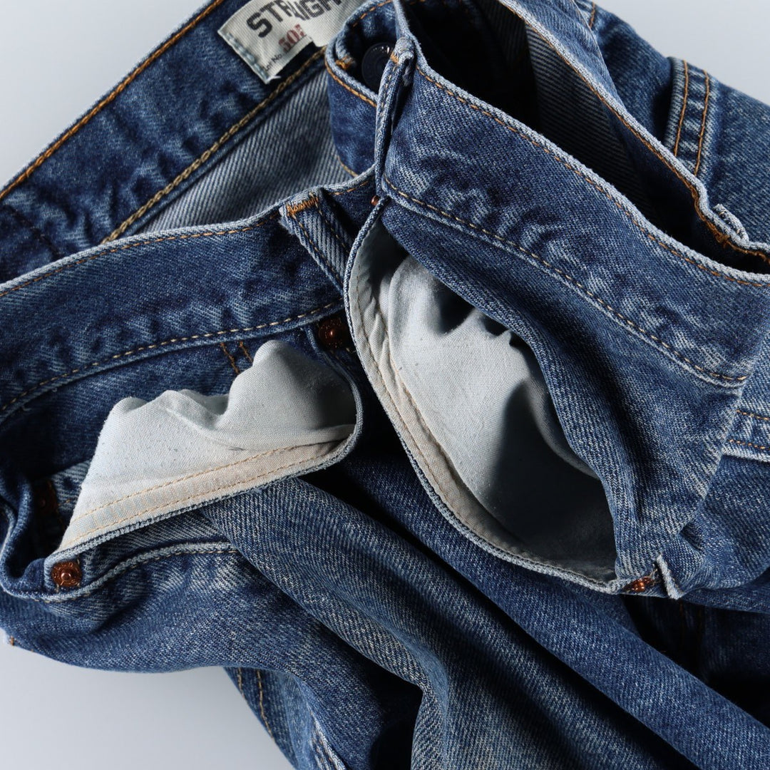 Levi's 505 STRAIGHT FIT tapered denim pants for men, size w37 cotton blue type Vintage Second Hand