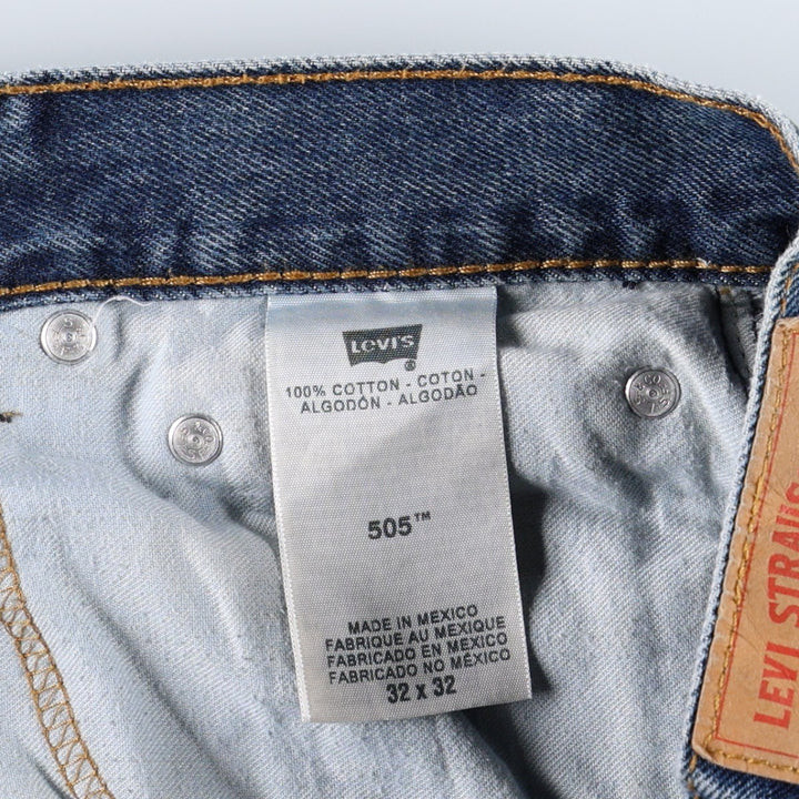 Levi's 505 tapered denim pants for men, size W33 cotton blue type Vintage Second Hand