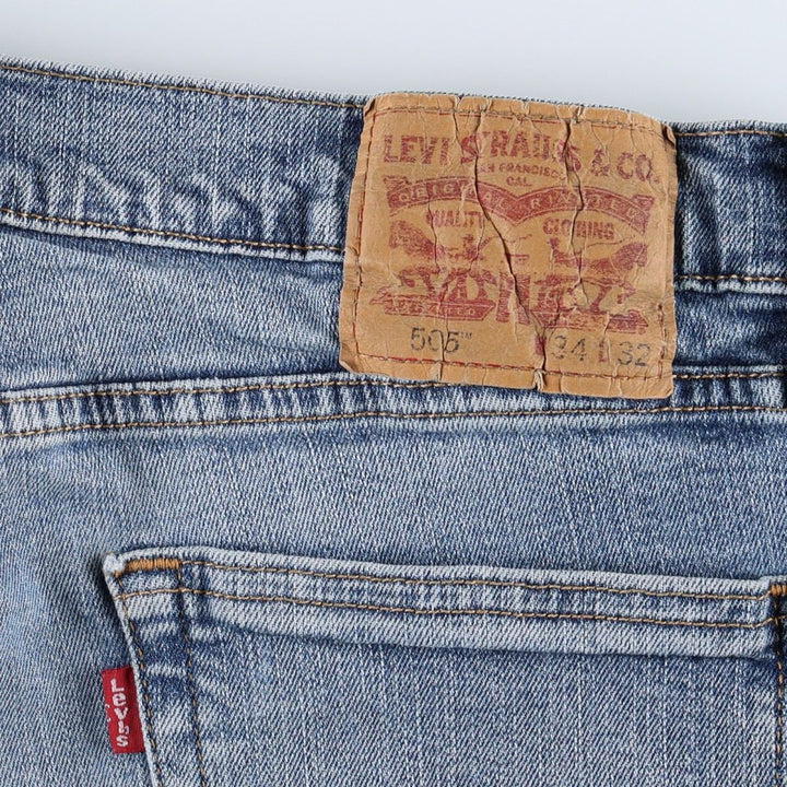 Levi's 505 tapered denim pants for men, equivalent to w35 cotton blue type Vintage Second Hand
