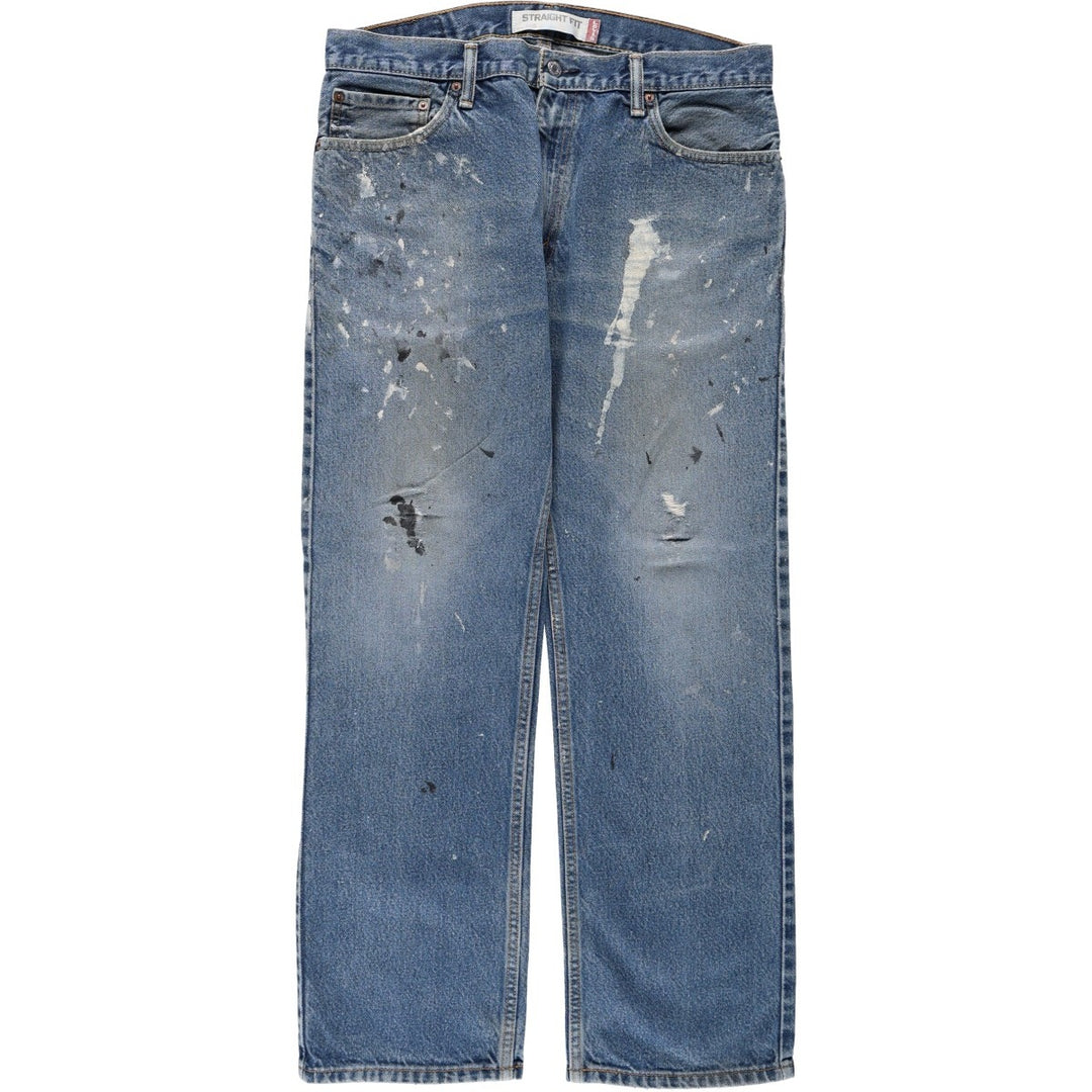 Levi's 505 Straight Fit Painted Tapered Denim Pants, Men's Size W36 (approx.) cotton blue type Vintage Second Hand