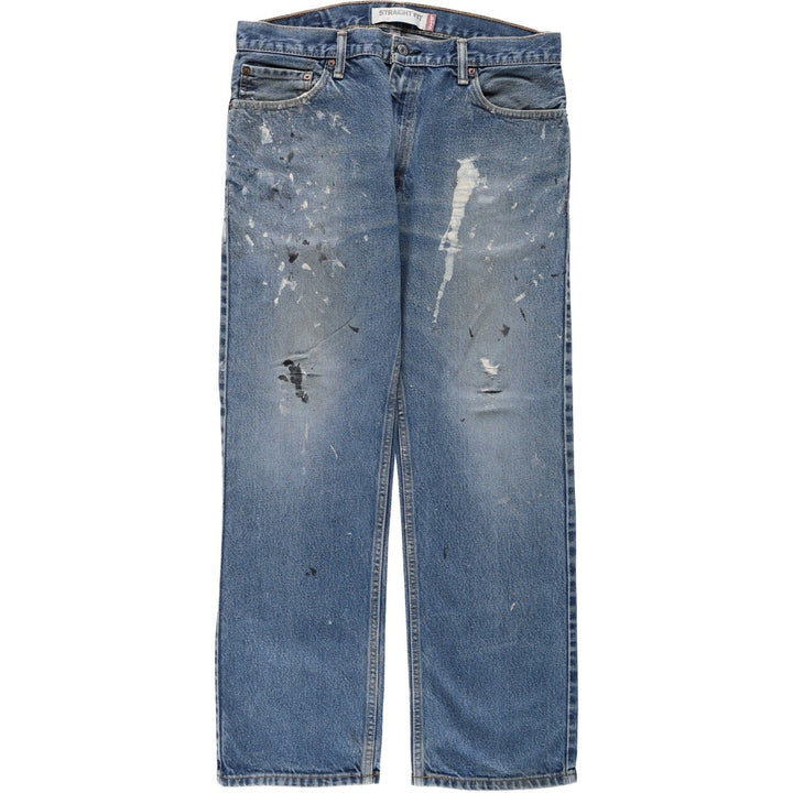 Levi's 505 Straight Fit Painted Tapered Denim Pants, Men's Size W36 (approx.) cotton blue type Vintage Second Hand