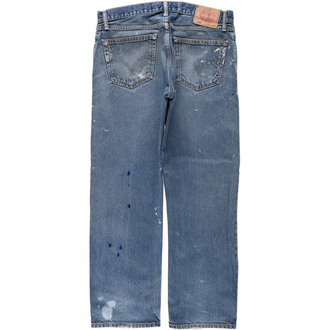 Levi's 505 Straight Fit Painted Tapered Denim Pants, Men's Size W36 (approx.) cotton blue type Vintage Second Hand