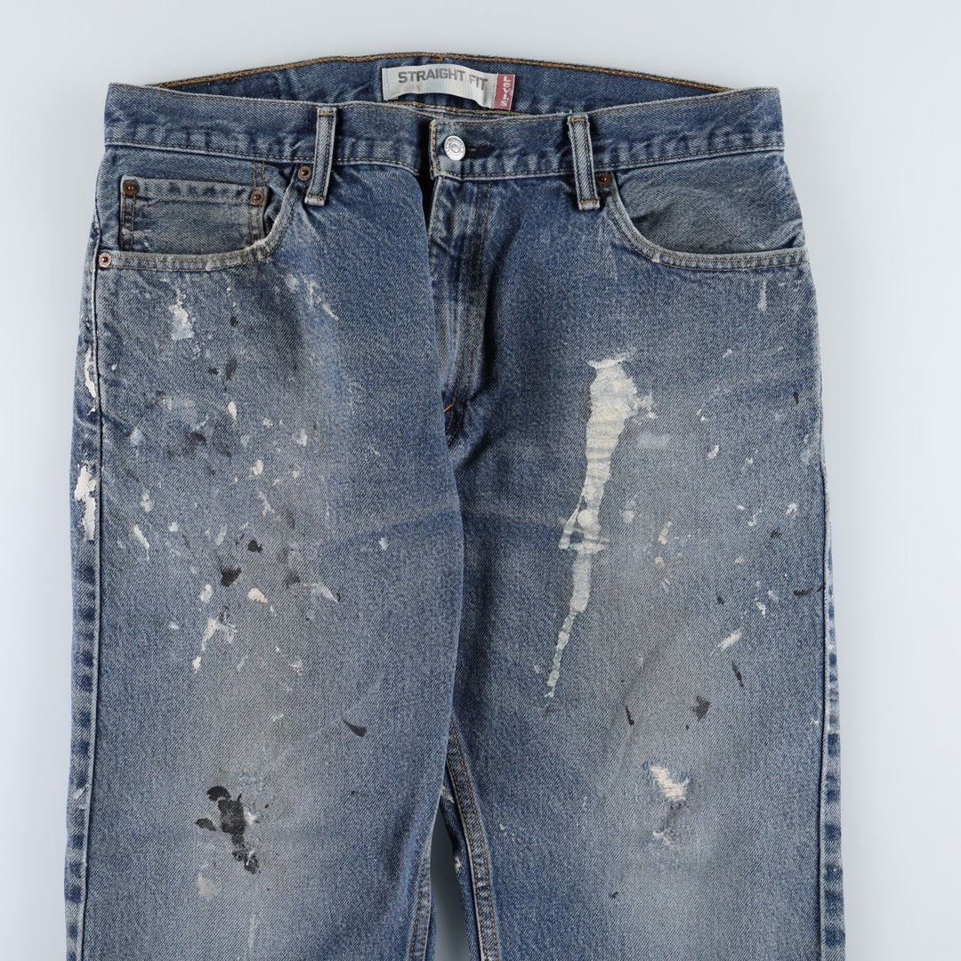 Levi's 505 Straight Fit Painted Tapered Denim Pants, Men's Size W36 (approx.) cotton blue type Vintage Second Hand
