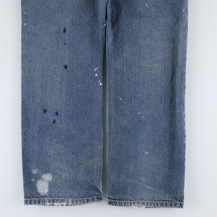 Levi's 505 Straight Fit Painted Tapered Denim Pants, Men's Size W36 (approx.) cotton blue type Vintage Second Hand