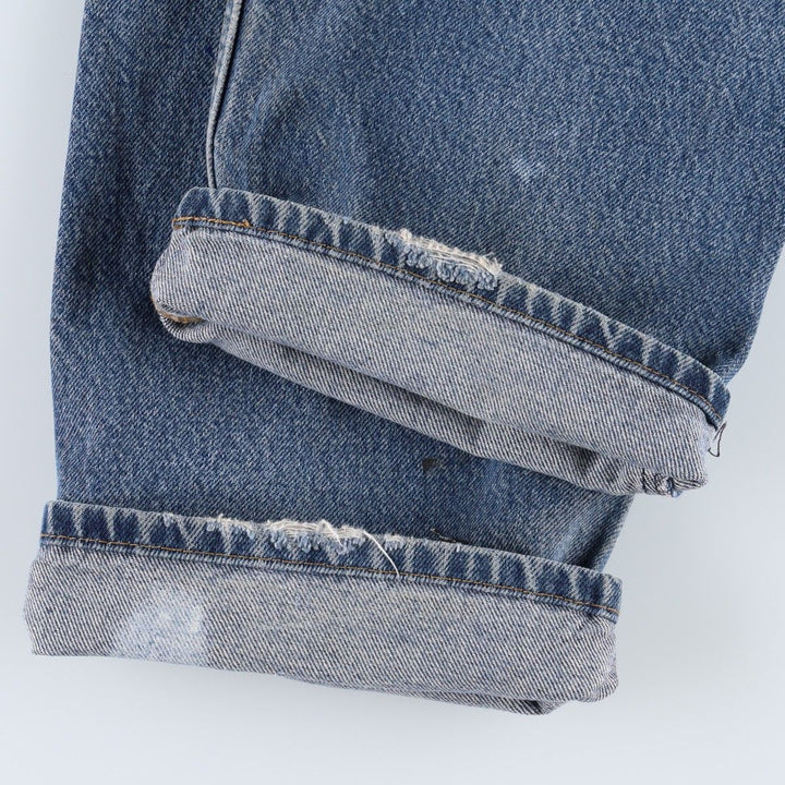 Levi's 505 Straight Fit Painted Tapered Denim Pants, Men's Size W36 (approx.) cotton blue type Vintage Second Hand