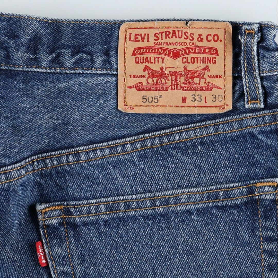 Levi's 505 REGULAR FIT tapered denim pants for men, size w33 cotton blue type Vintage Second Hand
