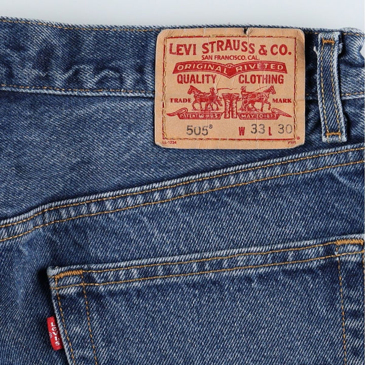 Levi's 505 REGULAR FIT tapered denim pants for men, size w33 cotton blue type Vintage Second Hand