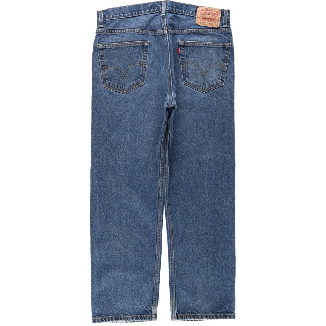 Levi's 505 REGULAR FIT tapered denim pants for men, size w35 cotton blue type Vintage Second Hand