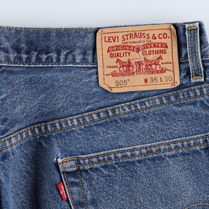 Levi's 505 REGULAR FIT tapered denim pants for men, size w35 cotton blue type Vintage Second Hand