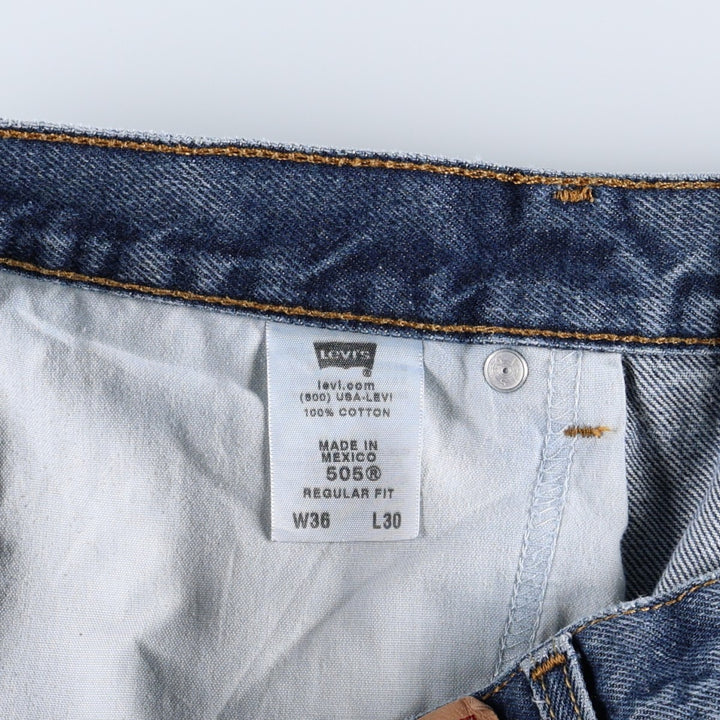Levi's 505 REGULAR FIT tapered denim pants for men, size w35 cotton blue type Vintage Second Hand
