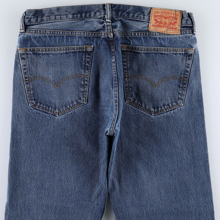 Levi's 505 tapered denim pants for men, size w37 cotton blue type Vintage Second Hand