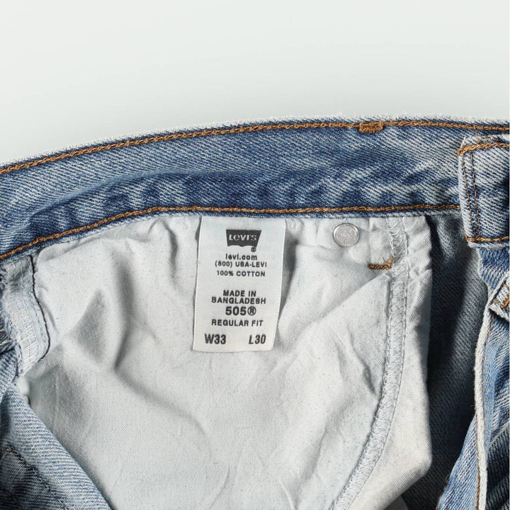 Levi's 505 REGULAR FIT tapered denim pants for men, size w32 cotton blue type Vintage Second Hand