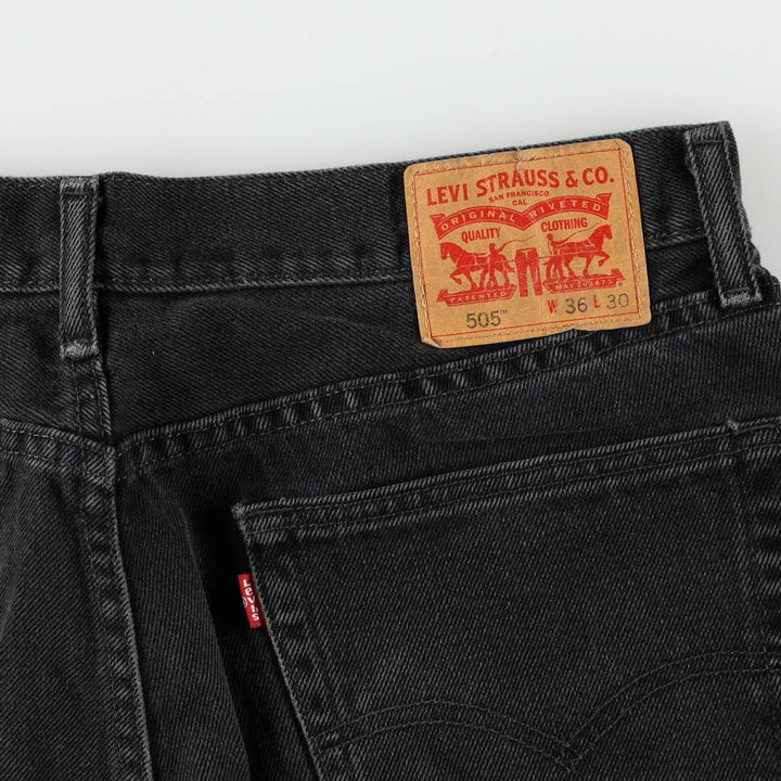 Levi's 505 Black Denim Tapered Denim Pants for Men, W36 cotton black type Vintage Second Hand