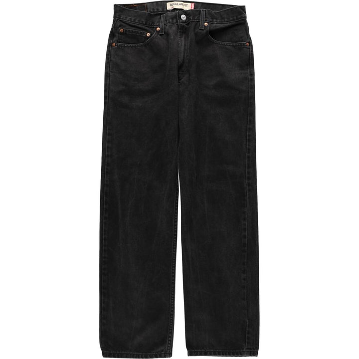 Levi's 505 REGULAR FIT black denim tapered denim pants for men, size w33 cotton black type Vintage Second Hand