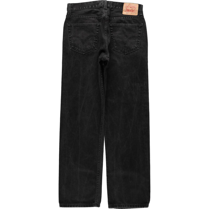 Levi's 505 REGULAR FIT black denim tapered denim pants for men, size w33 cotton black type Vintage Second Hand