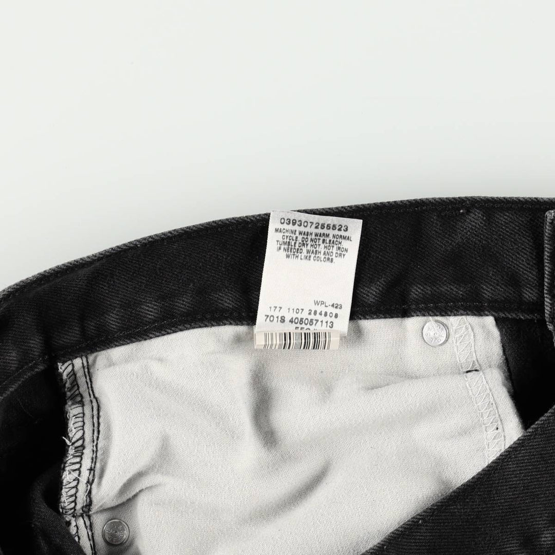 Levi's 505 REGULAR FIT black denim tapered denim pants for men, size w33 cotton black type Vintage Second Hand