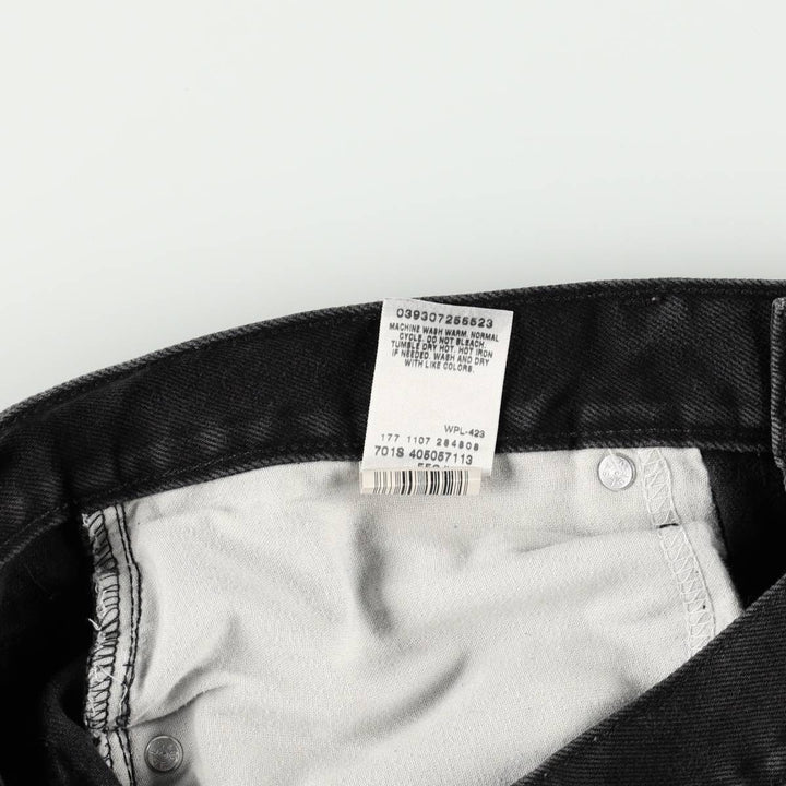 Levi's 505 REGULAR FIT black denim tapered denim pants for men, size w33 cotton black type Vintage Second Hand