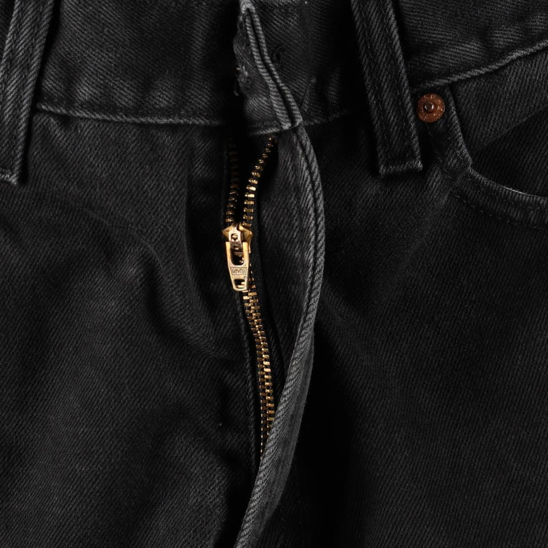 Levi's 505 REGULAR FIT black denim tapered denim pants for men, size w33 cotton black type Vintage Second Hand
