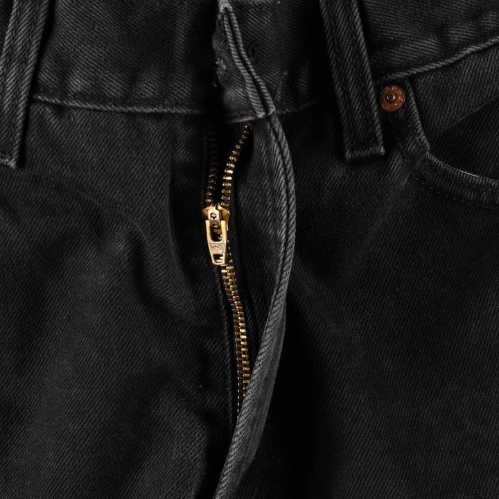 Levi's 505 REGULAR FIT black denim tapered denim pants for men, size w33 cotton black type Vintage Second Hand