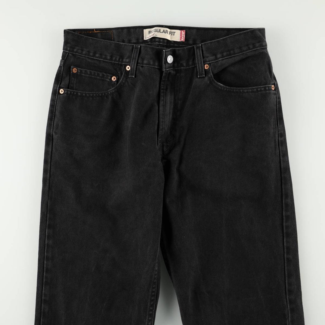 Levi's 505 REGULAR FIT black denim tapered denim pants for men, size w33 cotton black type Vintage Second Hand