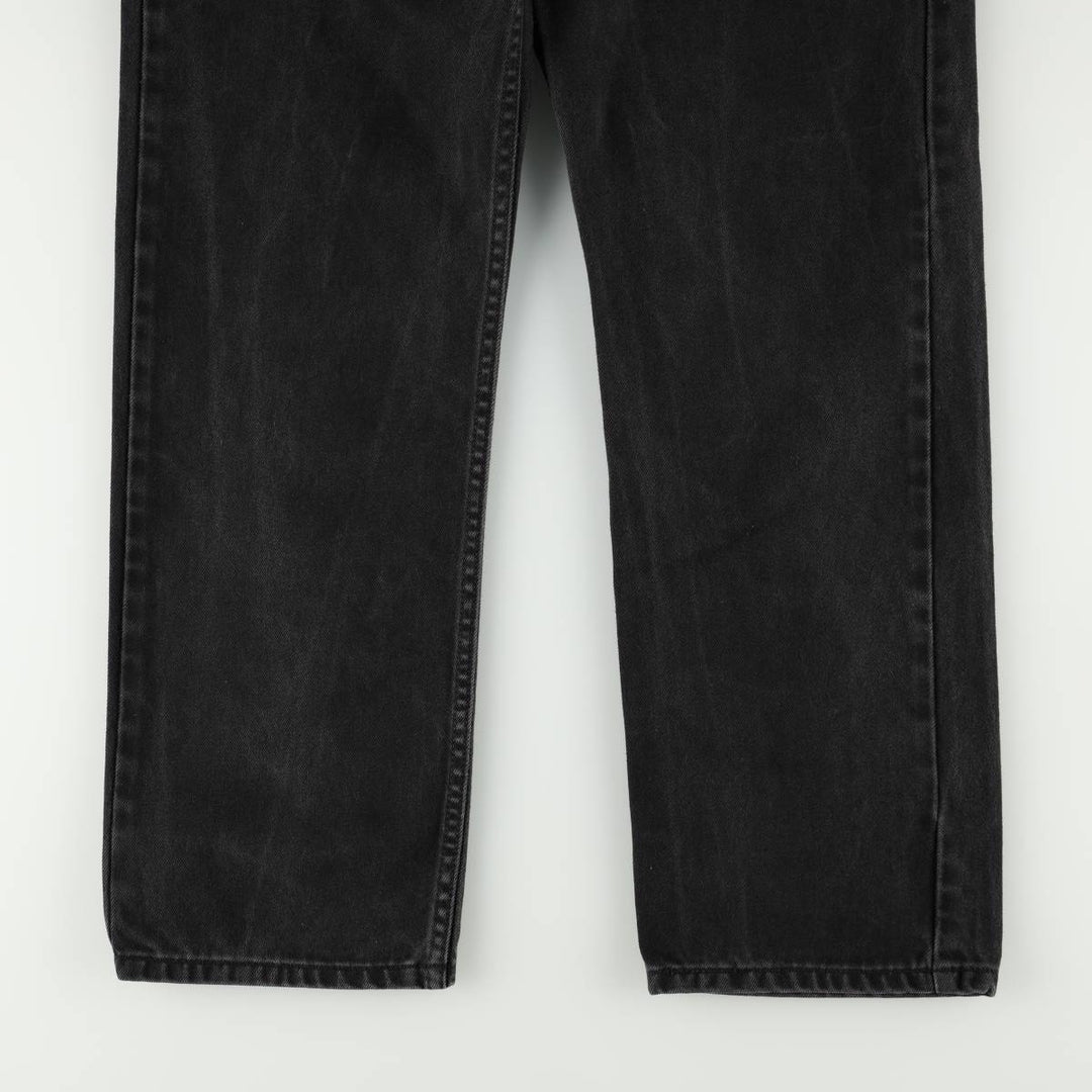 Levi's 505 REGULAR FIT black denim tapered denim pants for men, size w33 cotton black type Vintage Second Hand