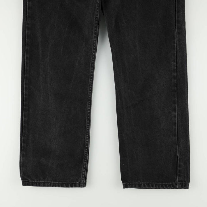 Levi's 505 REGULAR FIT black denim tapered denim pants for men, size w33 cotton black type Vintage Second Hand