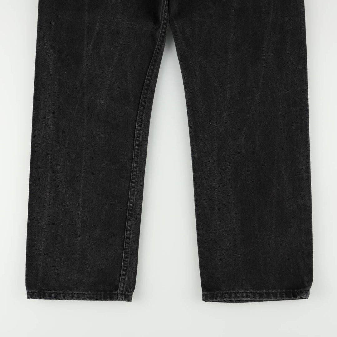 Levi's 505 REGULAR FIT black denim tapered denim pants for men, size w33 cotton black type Vintage Second Hand
